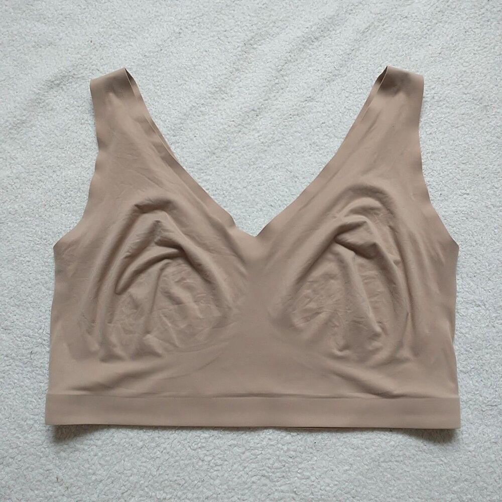 SOMA Enbliss Bralette Bra 2XL XXL V-Shaped Front Back Wireless Beige Nude*No Pad